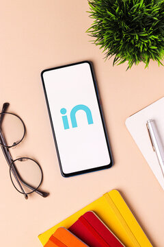 Assam, india - December 20, 2020 : Micromax IN logo on phone screen stock image.