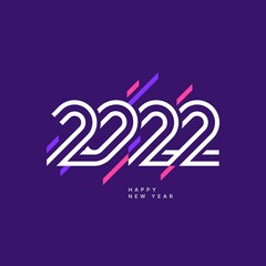 Vector illustration with 2022 sign for flyer template, greeting card, poster, banner or social media. Happy New Year and Merry Christmas.