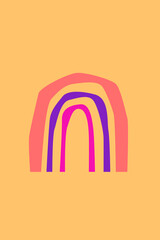 Minimalist boho rainbow arch bridge icon element for design.