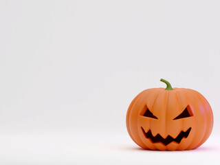 Many Halloween Pumpkins in a row isolated on background 3d rendering