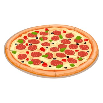 A vector illustration of a cooked Cheese Pizza