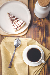 Dessert with coffee and cream in a white dish.