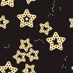 Seamless pattern with Christmas stars (New Year)