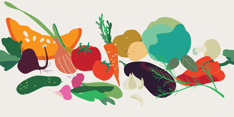 pattern with vegetables