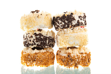Stacked pastries isolated
