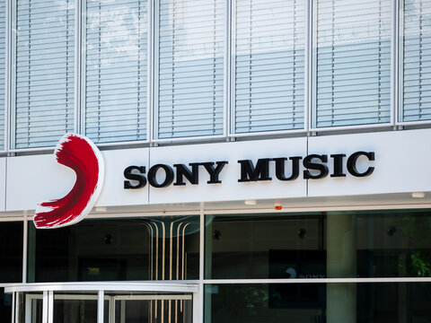 Logo of Sony Music At The European Headquarters In Berlin, Germany