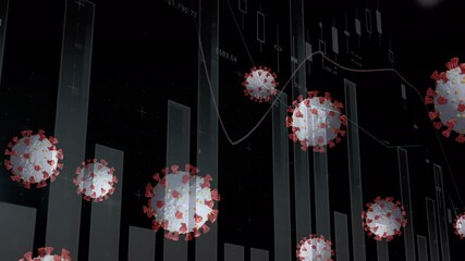 Animation of covid 19 cells and statistics processing