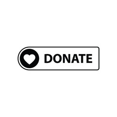 donate icon button vector. help, aid sign