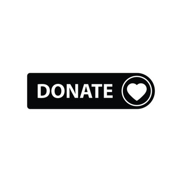 donate icon button vector. help, aid sign