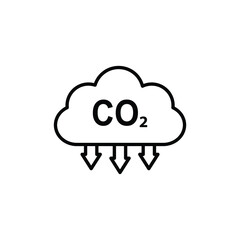 co2 icon vector black. carbon dioxide emissions