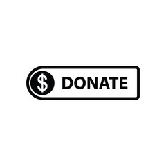 donate icon button vector. help, aid sign