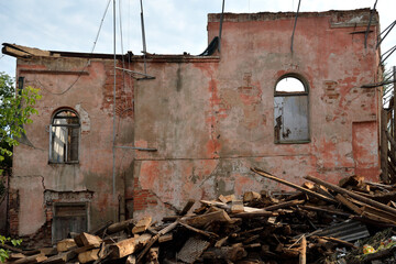 Old brick building before renovation