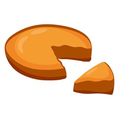 Pumpkin pie. Vector illustration for Thanksgiving and Holiday. Isolated, cartoon style
