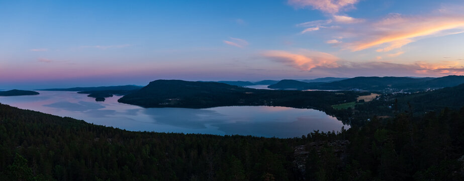 sunset over the sea as seen from the High Coast of Sweden