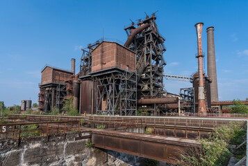 Fototapeta na wymiar Historic steel melting facility in Duisburg.