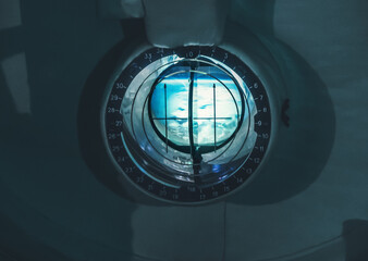 Shorsheli, Russia - August, 09 2021:  Navigation device of descent vehicle Soyuz TMA-1 spacecraft...