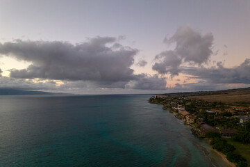 Fototapeta na wymiar Maui Coastline Honokowai from Drone