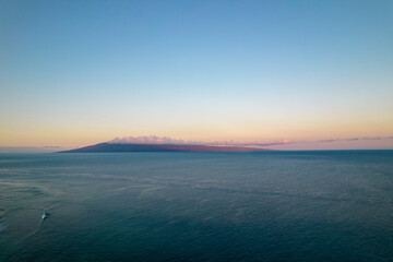 Island in Pacific Ocean from Drone