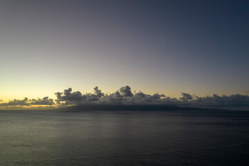 Fototapeta na wymiar Cloudy Island in Pacific Ocean