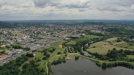 Obraz premium survol du Cher à Saint-Amand-Montrond