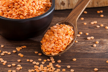 Very Healthy Food; Raw Peeled Red Lentils