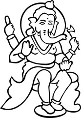 Ganesha The Lord Of Wisdom Design Art Illustration