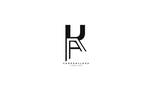 UA, UAK, Abstract initial monogram letter alphabet logo design