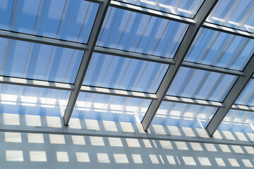 Modern geometric glass architecture roof