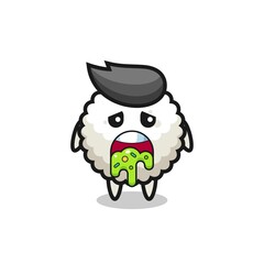 the cute rice ball character with puke