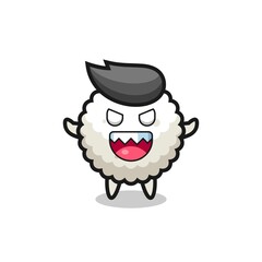 illustration of evil rice ball mascot character