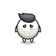 the lazy gesture of rice ball cartoon character