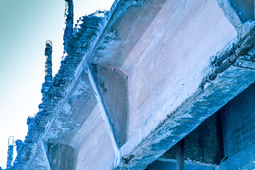 The bridge after the explosion of a bomb or shell.