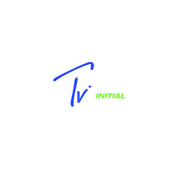 Tv handwritten logo for identity