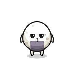 the bored expression of cute onigiri characters