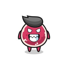 Obraz premium evil expression of the beef cute mascot character