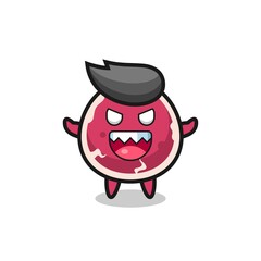 Obraz premium illustration of evil beef mascot character