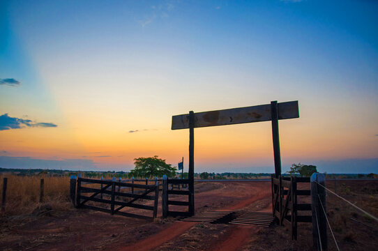 farm fence by the dirt road