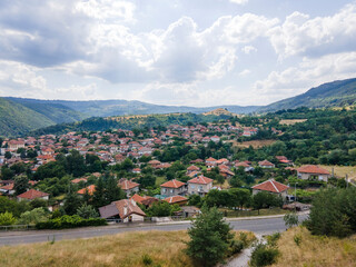 Obraz premium Aerial view of of historical town of Klisura, Bulgaria