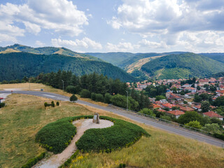 Fototapeta na wymiar Aerial view of of historical town of Klisura, Bulgaria