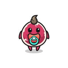 baby beef cartoon character with pacifier
