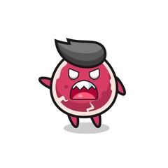 cute beef cartoon in a very angry pose