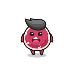 beef illustration with apologizing expression, saying I am sorry