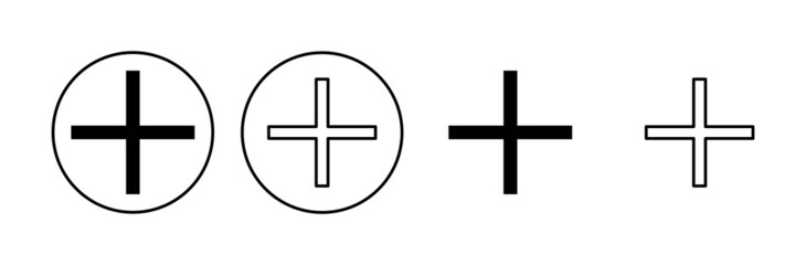 Obraz premium Plus Icon set. Add plus icon
