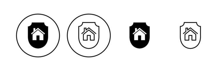Obraz premium Home insurance icon set. home protection icon