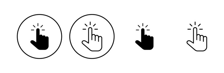Hand cursor icon set. cursor icon vector. hand cursor icon click