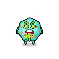 amoeba character with an expression of crazy about money