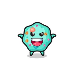 the illustration of cute amoeba doing scare gesture