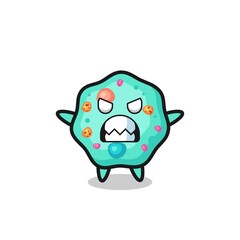 wrathful expression of the amoeba mascot character