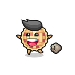 the happy apple pie cartoon with running pose