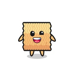 illustration of an raw instant noodle character with awkward poses